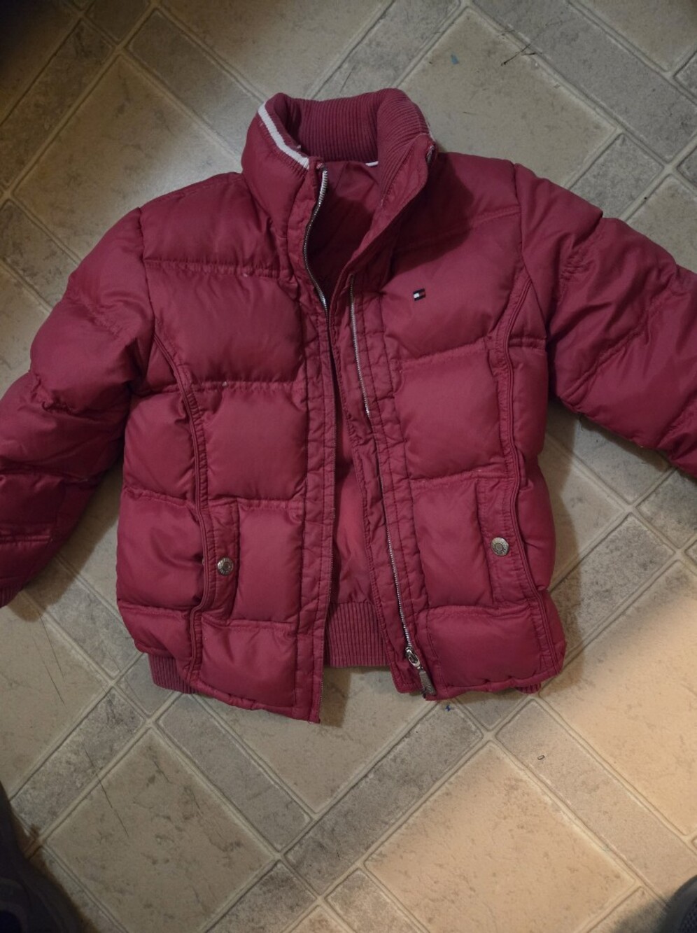 Tommy Hilfiger Kids Raspberry Red Puffer Coat